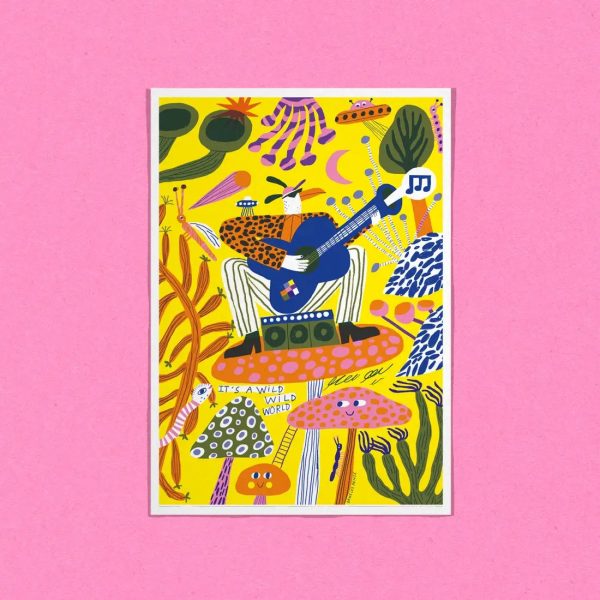 Postkarte   WILD WILS WORLD   kleiner Kunstdruck Schn?ppchen