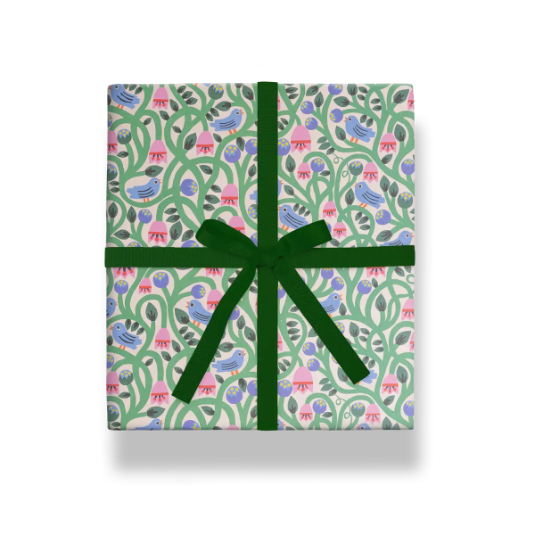 Geschenkpapier   Monika Forsberg   Little Bird Floral Vines Gift Wrap Mode