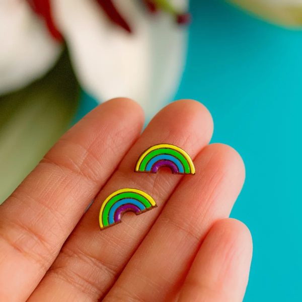 Regenbogen-Ohrstecker Im Angebot – Bild 2
