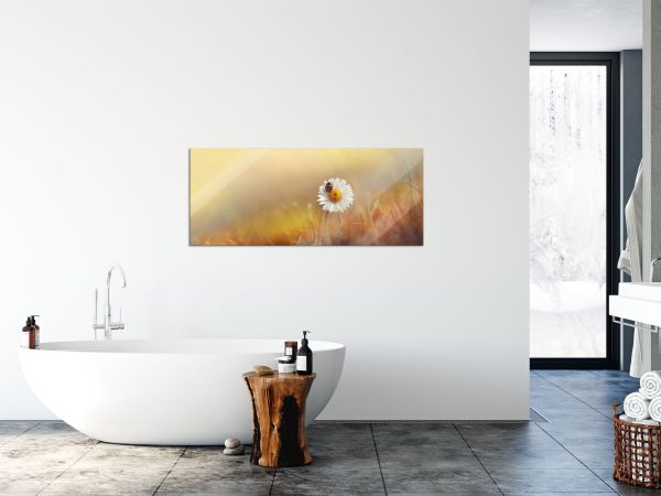 Gänseblümchen mit Marienkäfer, Glasbild Panorama Im Angebot – Bild 4